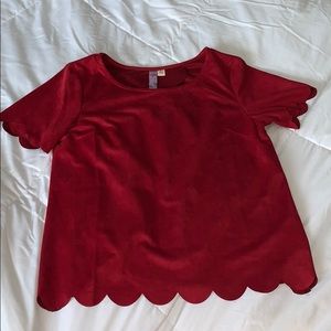 split back scallop t-shirt